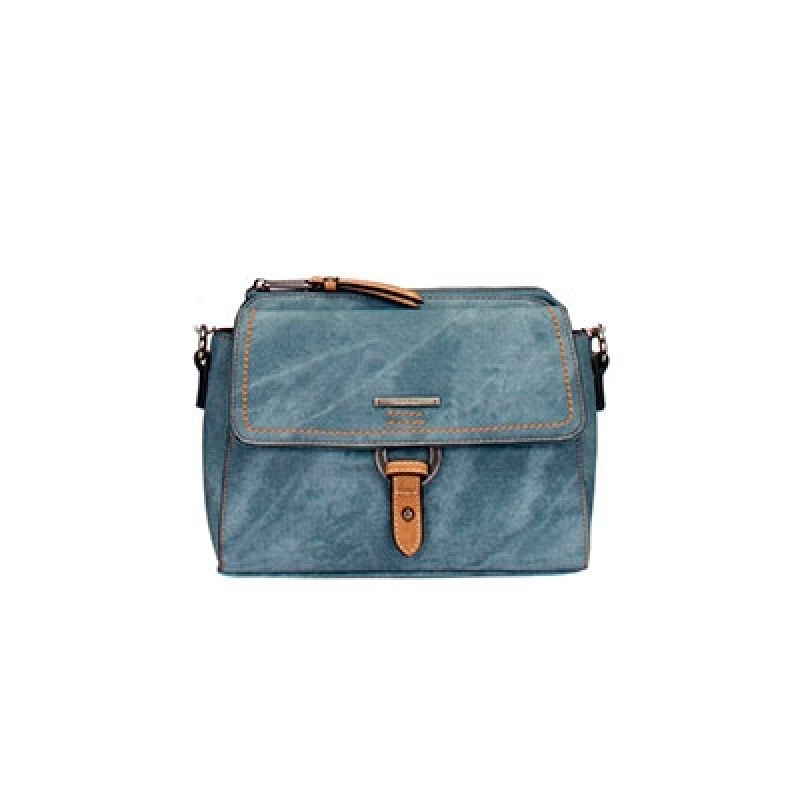 Bolsa Transversal Azul Valores Guarapuava - Bolsa Transversal de Couro Masculina